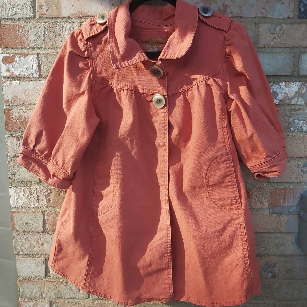 Rare Vtg. 90's  LAL Salmon Colored  Lightweight SS Denim Jacket Sm
